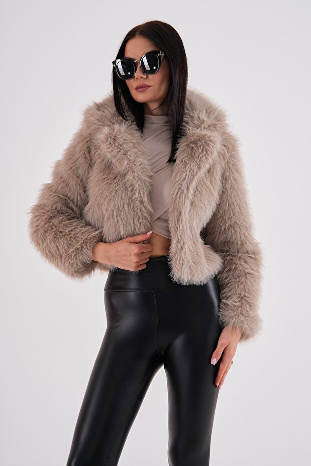 Yakalı Crop Boy Ceket - 2