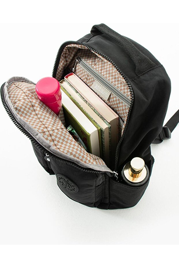 حقيبة ظهر صغيرة مقاومة للماء باللون الأسود - متعددة الأقسام، موديل 1009 - 4