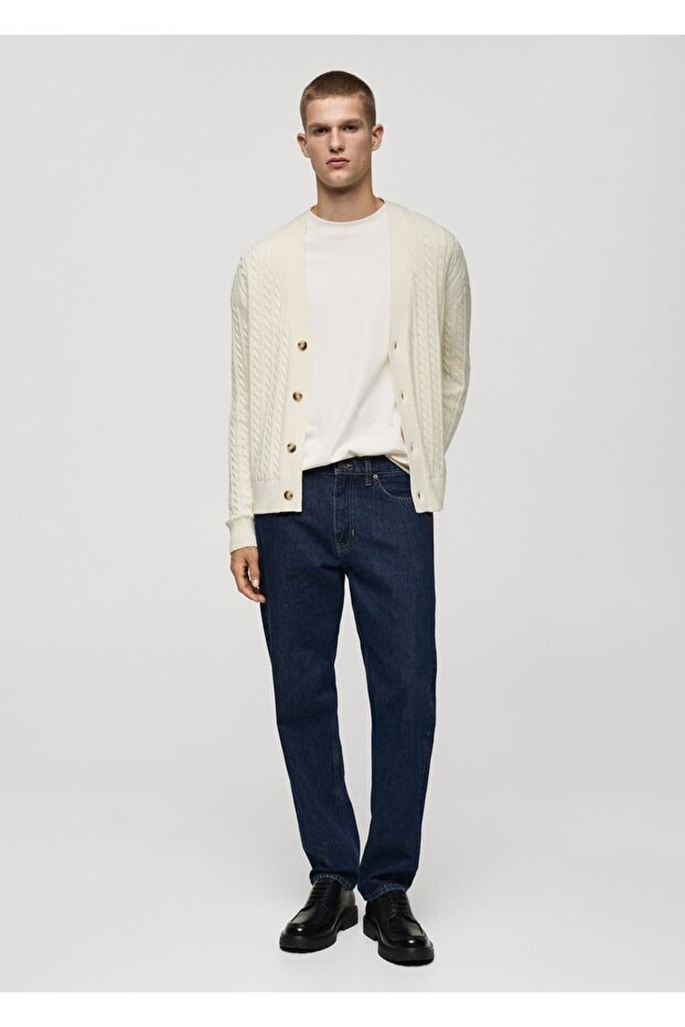 Düğmeli Kalın Triko Hırka - 2