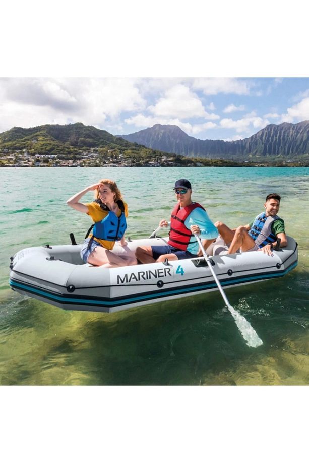 İntex 68376 Mariner 4 Şişme Bot Set 320 Kg 328X145X48cm Kürek-Pompa Set - 1