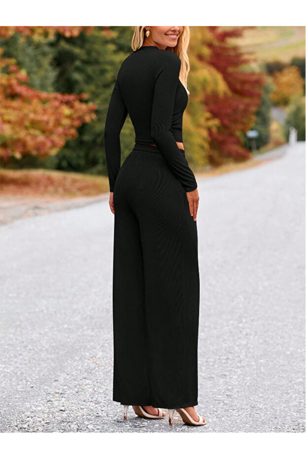 Black Walker Baggy Wide Leg 2 Thread Medium Thick Long Sweatpants (Original Mold)