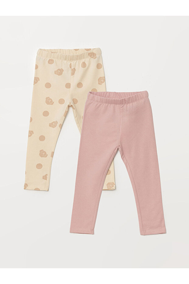 Printed Girls' Leggings with Elastic Waistband (W4)