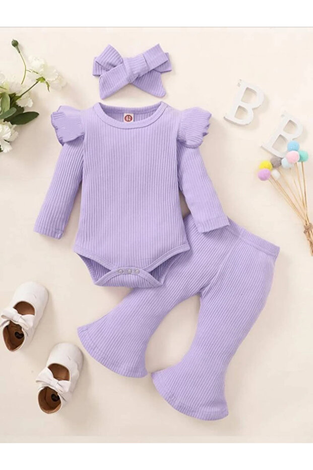 Girl's Corduroy Bottom-Top Spanish Suit Lilac 100% Cotton