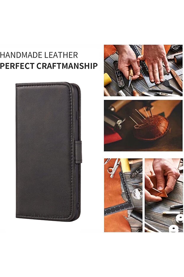 Samsung Galaxy S24 FE Kılıf 360 Tam Kaplar Deri Dokulu Kapaklı Cüzdanlı Standlı Kartvizitli Kapak - 6