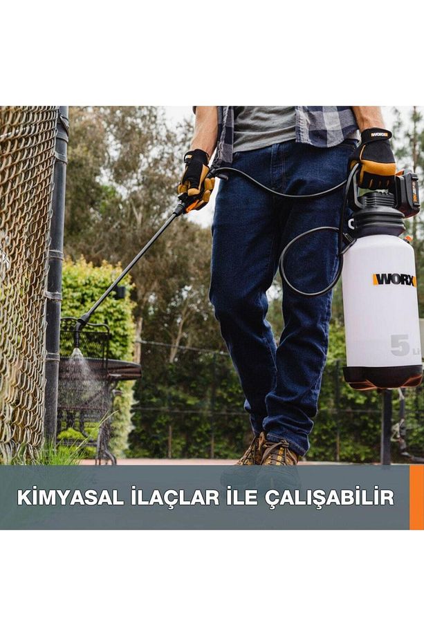 WG829E 20Volt 2.0Ah. Li-ion 5Lt. Omuz Askılı Basınçlı İlaçlama ve Dezenfektan Pompası - 4