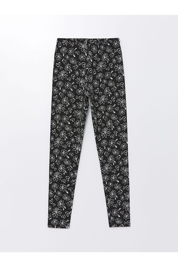 Lw - Girl's Floral Tights with Elastic Waist