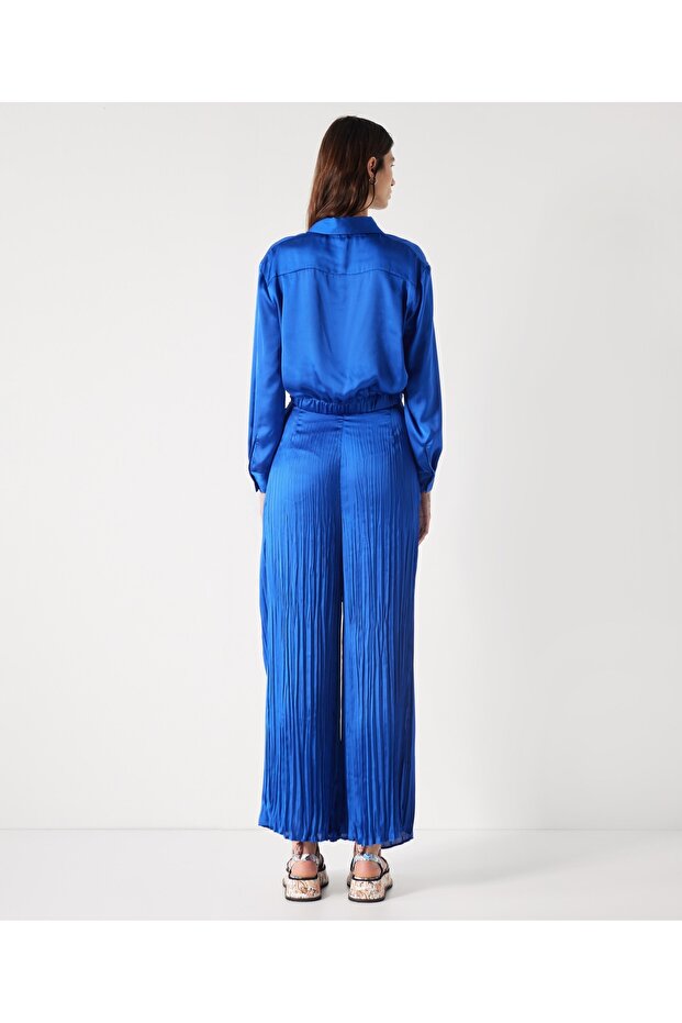 Gömlek yaka crop bluz - 4