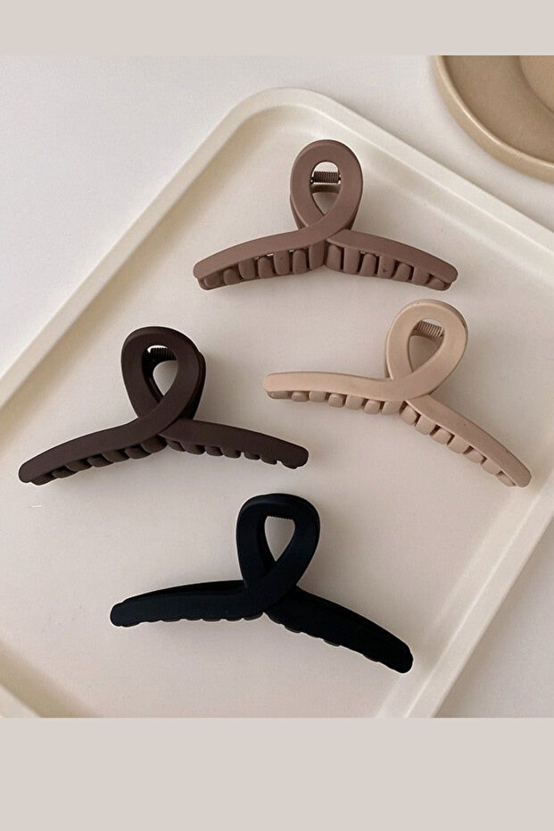 Women's 4-Piece Brown Trend Bow Peg Hair Clip