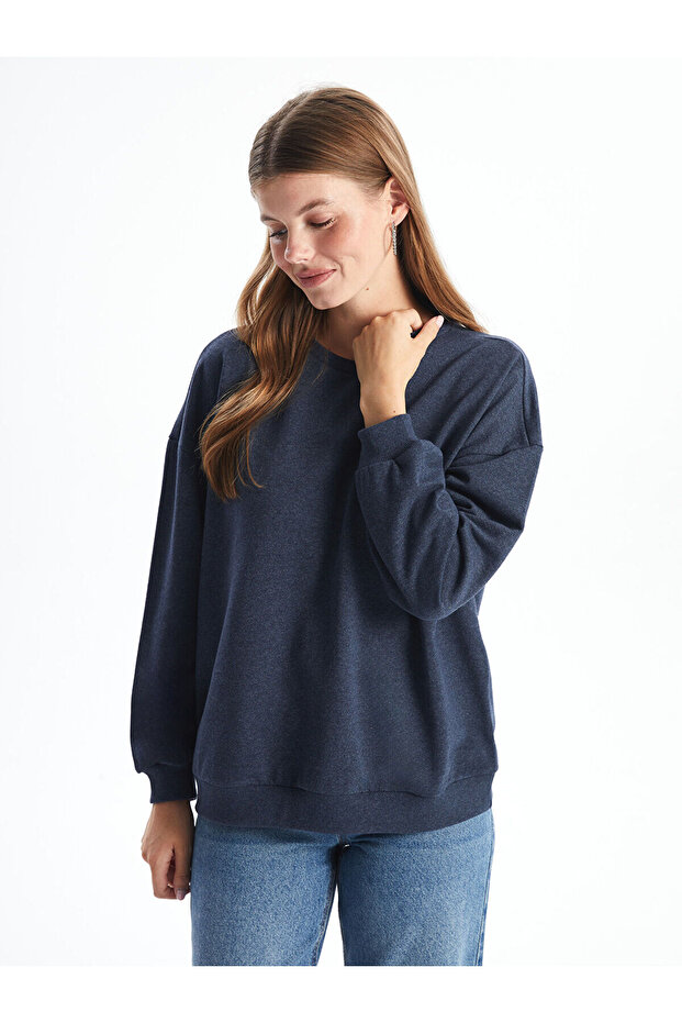 Lcw Bisiklet Yaka Oversize Kadın Sweatshirt - 1