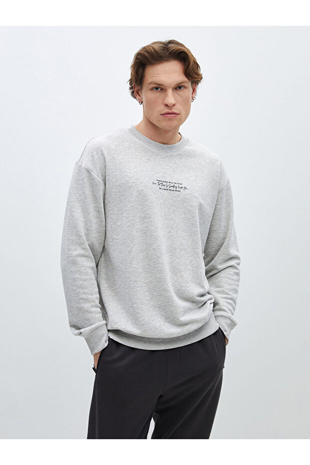 Lcw Bisiklet Yaka Uzun Kollu Baskılı Erkek Sweatshirt - 1