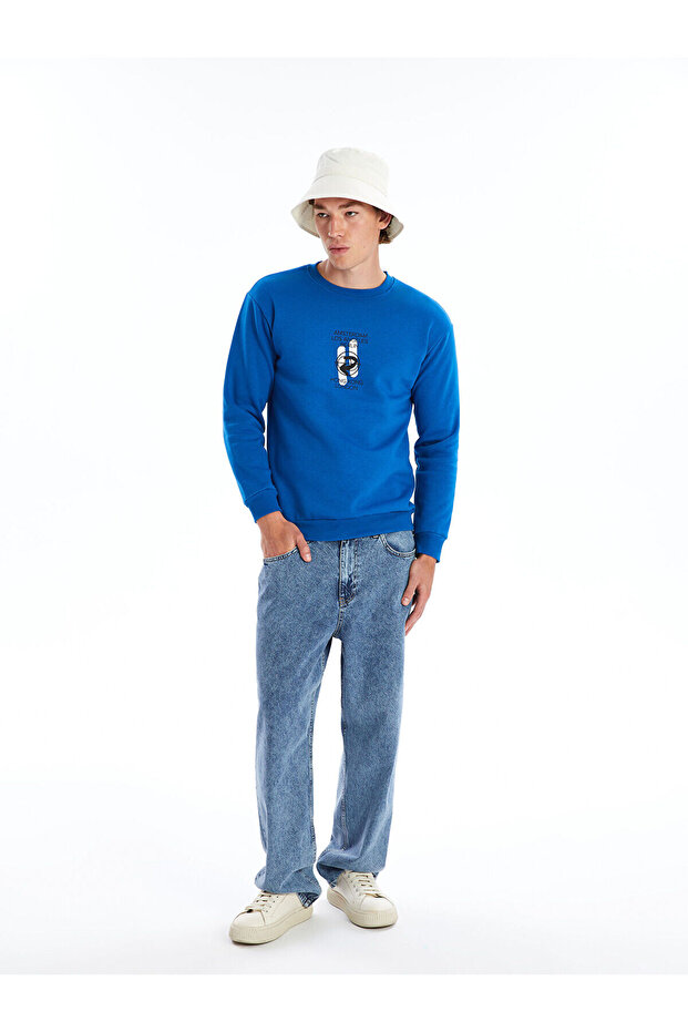 Lcw Bisiklet Yaka Uzun Kollu Baskılı Erkek Sweatshirt - 2