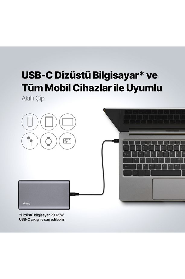 ReCharger Pro LCD 15.000mAh  PD 65W  Taşınabilir Hızlı Şarj Aleti/Powerbank 2BB216 - 5