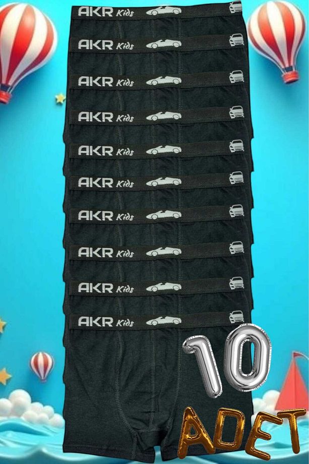 Erkek Çocuk Pamuklu Elastan Boxer 10 Lu Paket - 7