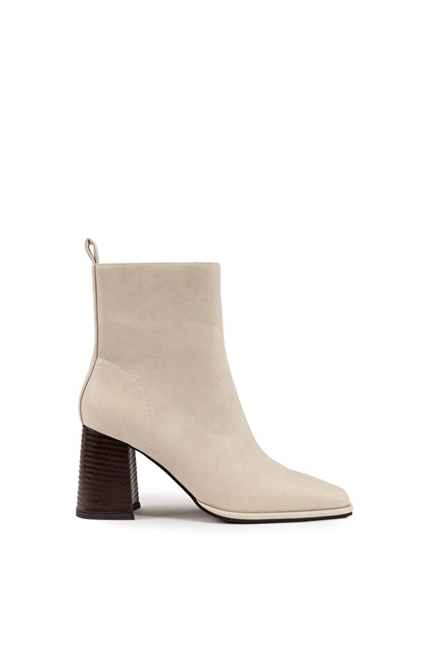 Block Patterned Heeled Boots