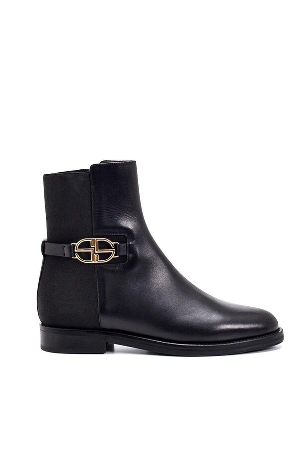 REGNA SİYAH DERİ Kadın DÜZ BOT - 1