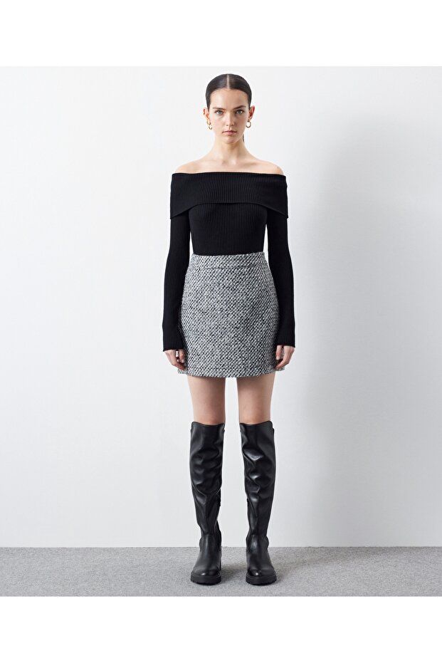 Strickpullover mit U-Boot-Ausschnitt - 4