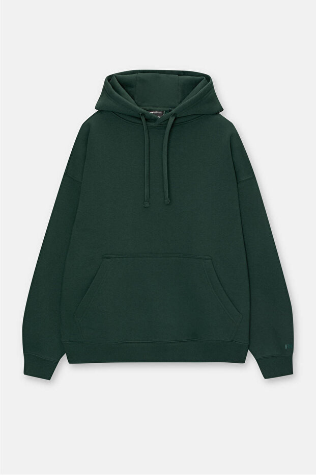 Kapüşonlu basic sweatshirt - 1
