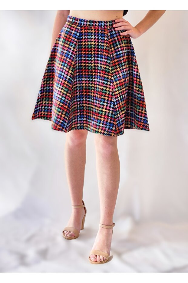 Rengarenk Jumper Patterned Six Pieces Bell Skirt