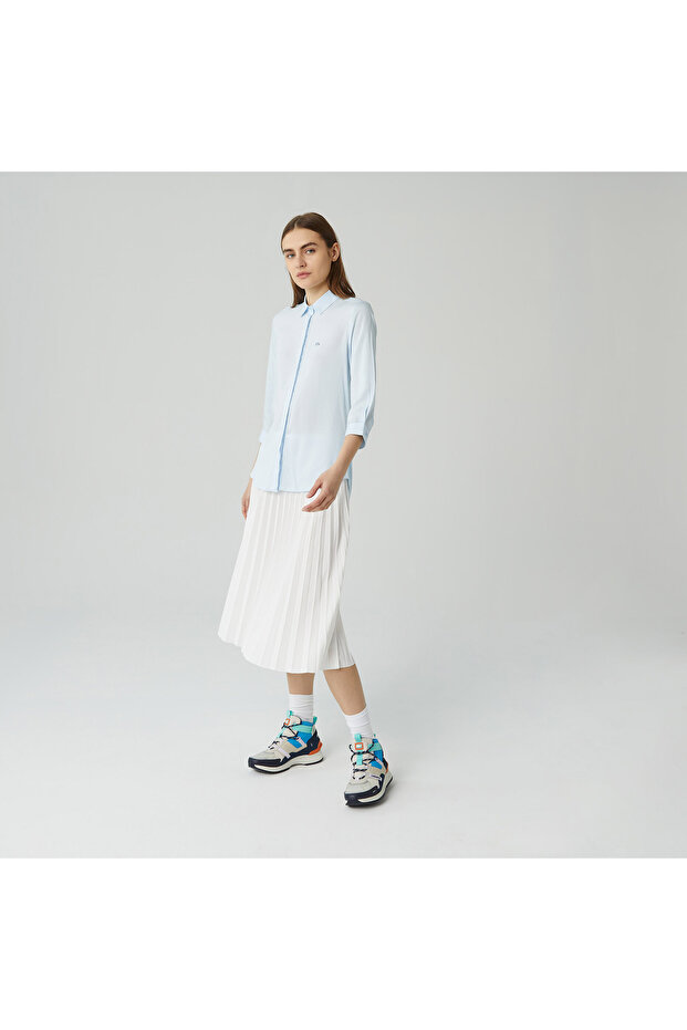 Kadın Relaxed Fit Mavi Gömlek - 3