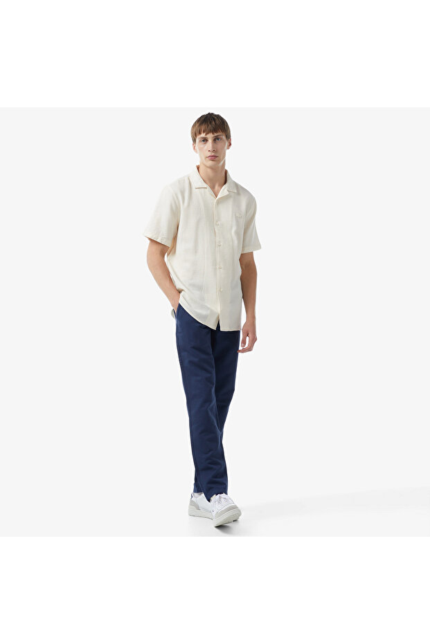 Erkek Regular Fit Kısa Kollu Krem Gömlek - 3