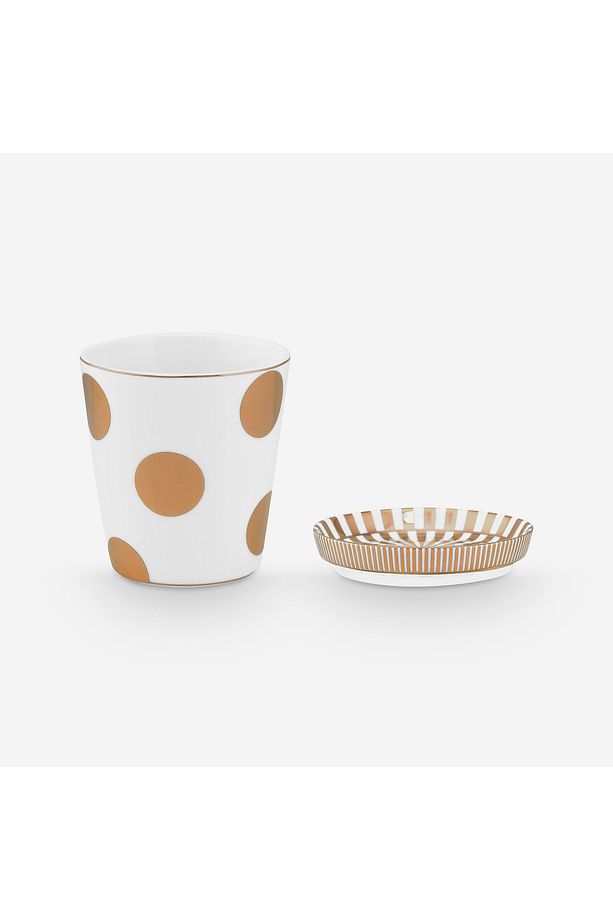 Dot Delight Beyaz Porselen Latte Bardağı Seti 230 ml - 3