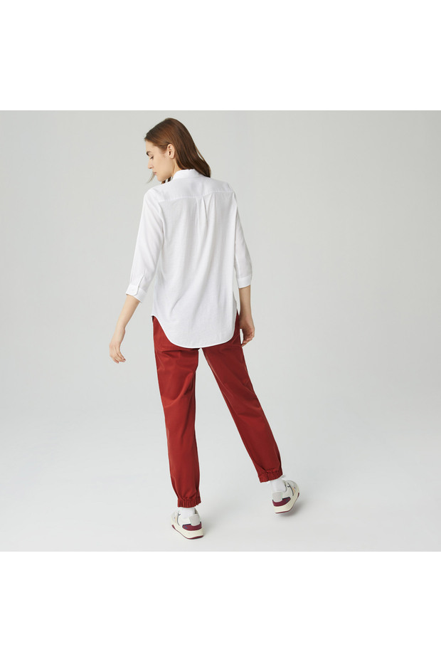 Kadın Relaxed Fit Beyaz Gömlek - 3