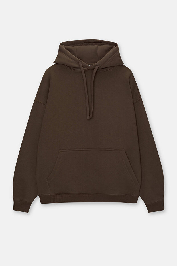 Kapüşonlu basic sweatshirt - 1