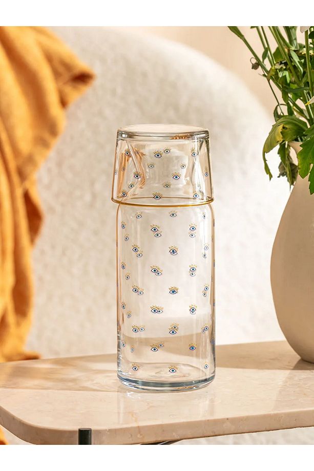 LCW HOME Mavi Baskılı Göz Baskılı Cam Sürahi 700 Ml - 3