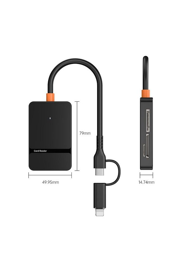Çoklu 8in1 SD/TF/CF/MS/M2/Micro Hafıza Kart Okuyucu Adaptörü iPhone/iPad Type-C/USB  Cihazları - 2