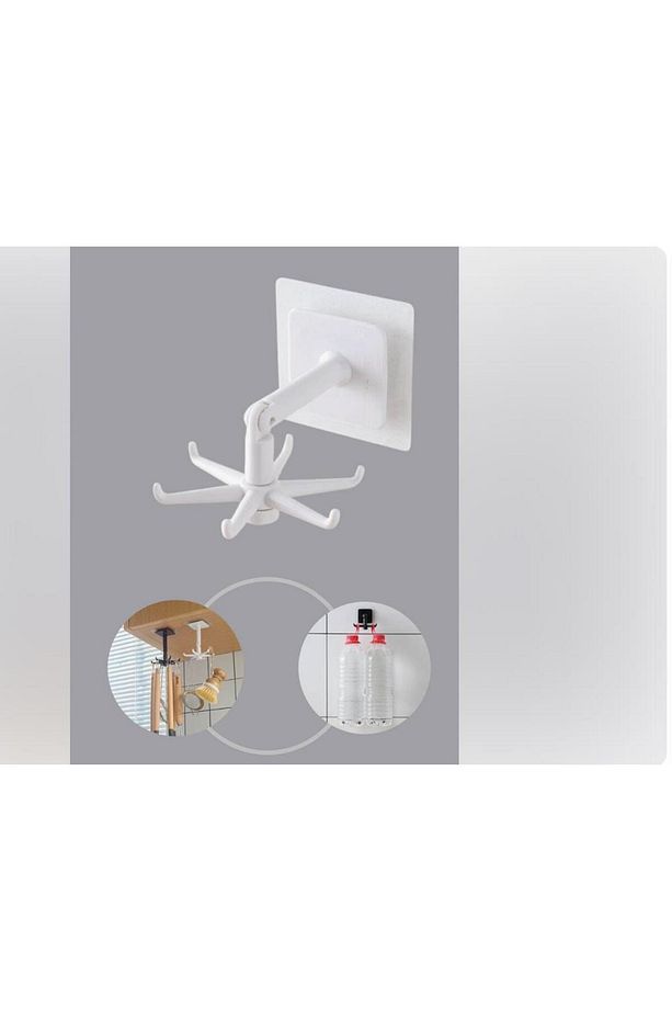 6 Kancalı Yapışkanlı Askı Banyo,Mutfak,Takı,Elbise Aksesuar Askısı - 4
