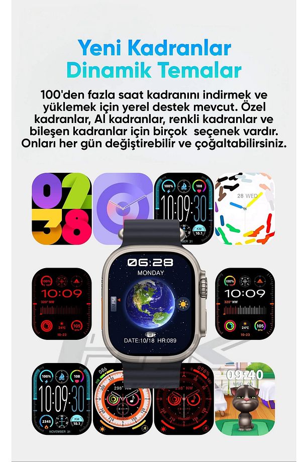 HK 10 Ultra 49mm Akıllı Saat – Watch 9 Ultra 2 Serisi, Amoled Ekran Redmi Note13 Pro Plus Uyumlu - 6