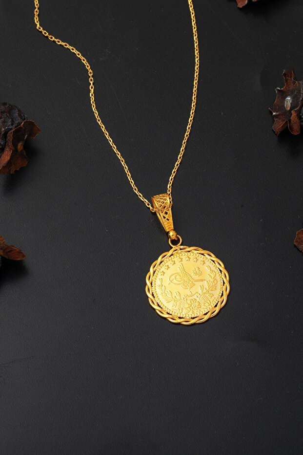 Yarım Reşatlı 22 Ayar Altın Kolye - 4