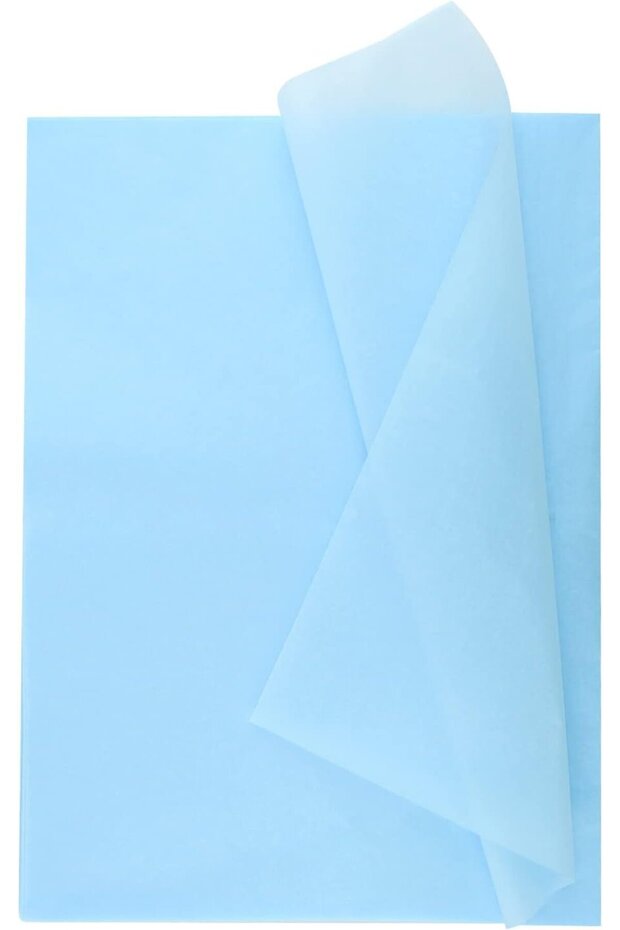 Pelur Kağıt - Gift and Flower Wrapping Paper, Pack of 25, 50X70 Cm, Baby Blue