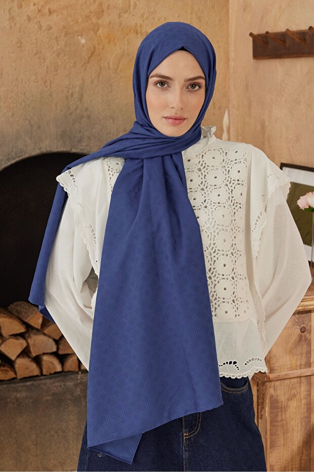Silky Jacquard Series Circle Pattern Shawl - 2