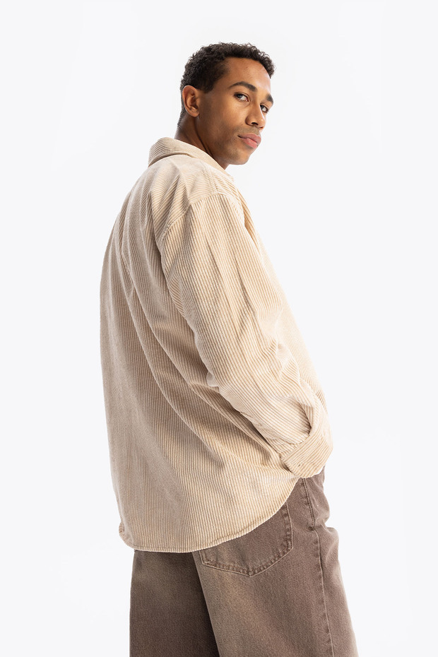 KADİFE GÖMLEK - BEJ - 2