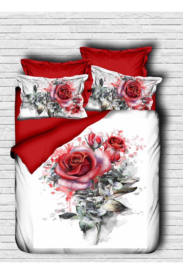 Rose Red Double Duvet Cover Set