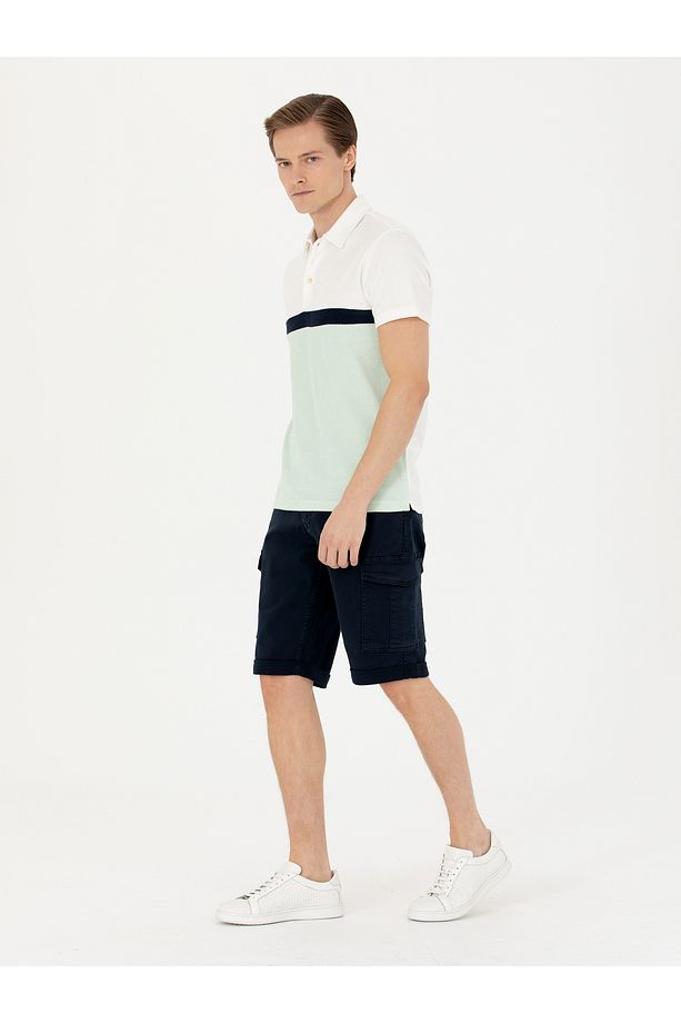 Lacivert Slim Fit Jean Bermuda Şort 50269605-VR033 - 3