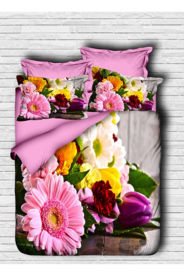 Lilac Rose Harness 3D Double Bedding Set