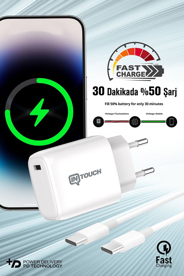 Smarty Pd 25 W Type-c To Type-c Kablolu Şarj Adaptörü / Xiaomi - Samsung - Iphone 15/16 Ile Uyumlu - 4