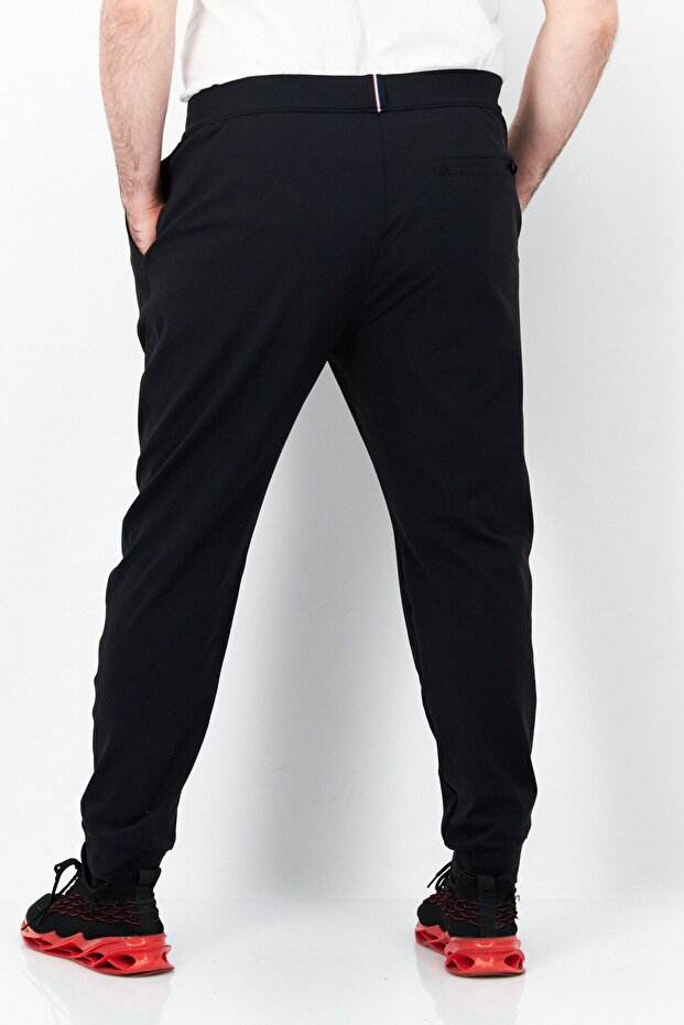 بنطال رياضي مستقيم للرجال، أسود - 4