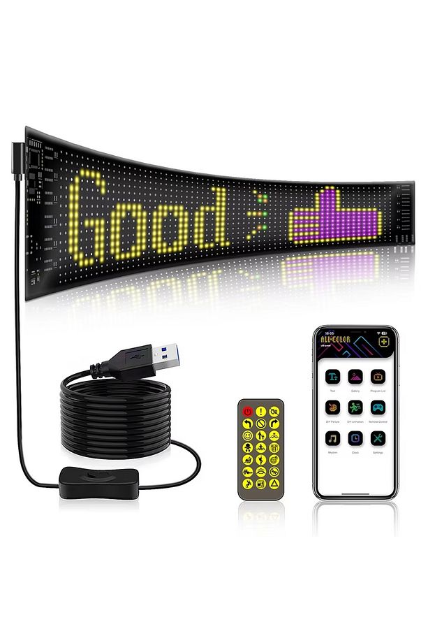 LED Matrix PANEL esnek USB 5V Bluetooth App kaydırma reklam LED araba sloganı esnek RGB Kayan YAZI - 7