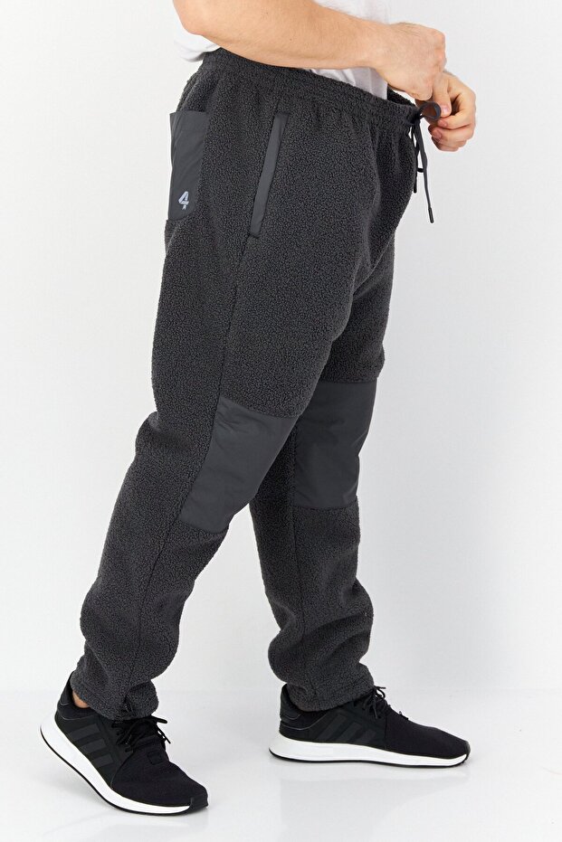 بنطال رياضي رجالي بقصّة عادية ورباط، رمادي غامق - 3