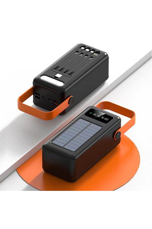 80.000 Mah Solar Kamp Işıklı Çoklu Kablolu 4x Usb 1x Type-c 1x Micro 1x Lightning Çıkışlı Powerbank - 3