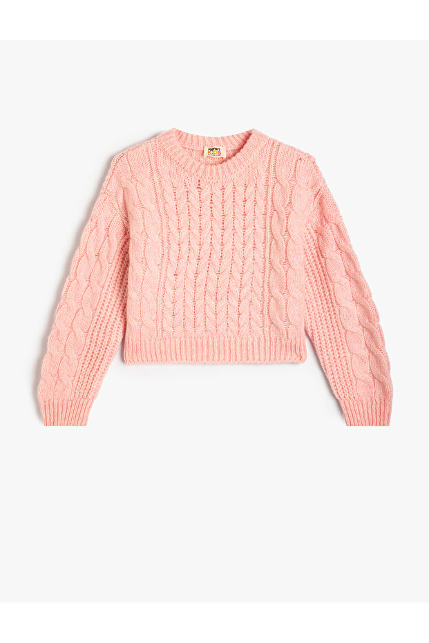 Knitted Sweater Round Neck Long Sleeve Soft Textured
