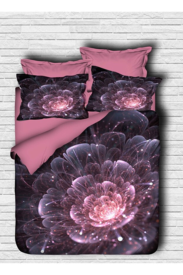 Flower Sparkle 3D Double Duvet Cover Set