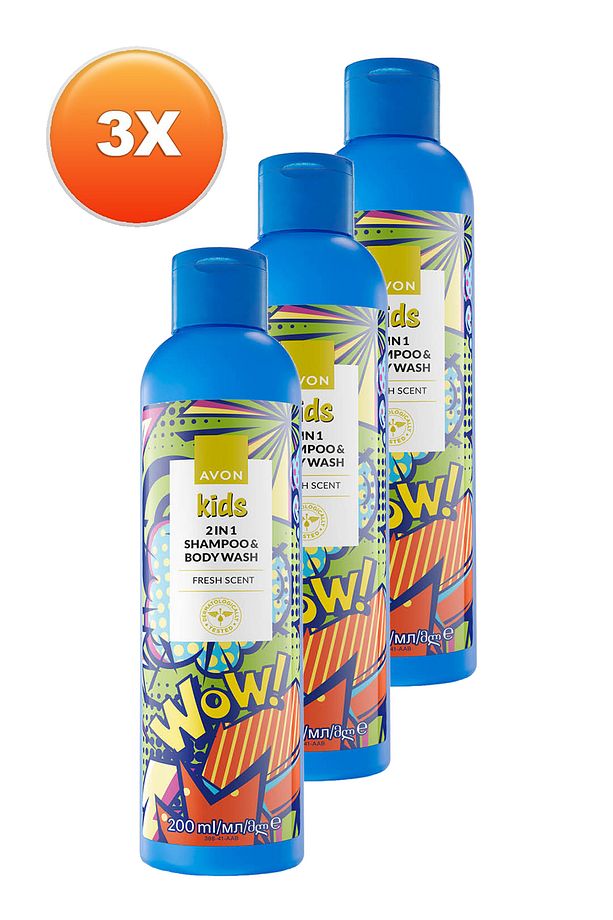 Kids Wow 2 si 1 Arada Saç ve Vücut Çocuk Şampuanı 200 Ml. Üçlü Set - 2