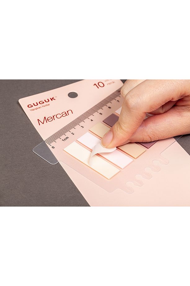 Mercan 10 Renkli Cetvelli Şeffaf Pet Index • Index Sticker • Post-it • Sticky Note - 3