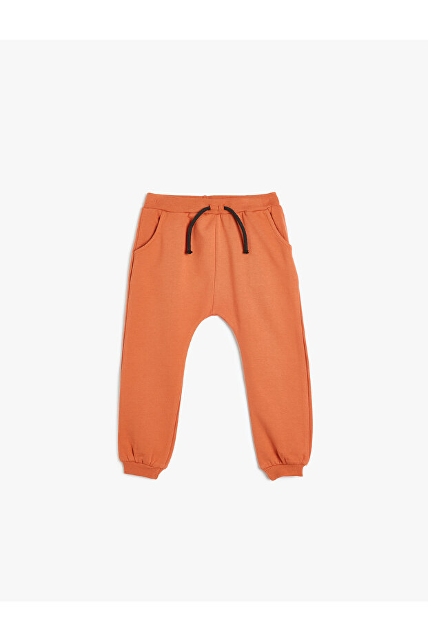 Cotton Raster Jogger Sweatpants with Pocket Detail