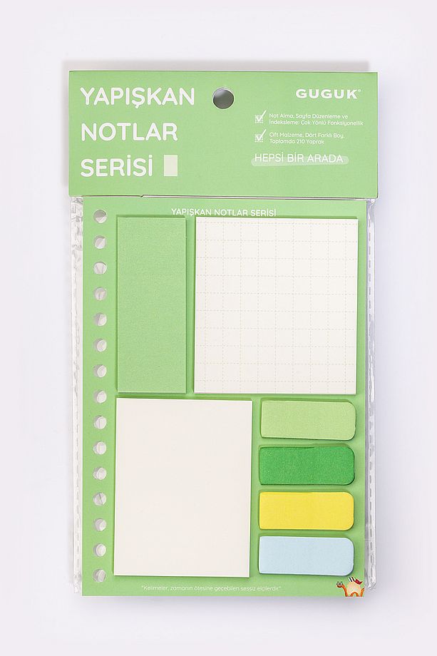 Yeşil Yapışkan Not Seti • Post-it • Sticky Note (GGK-KYN002) - 1