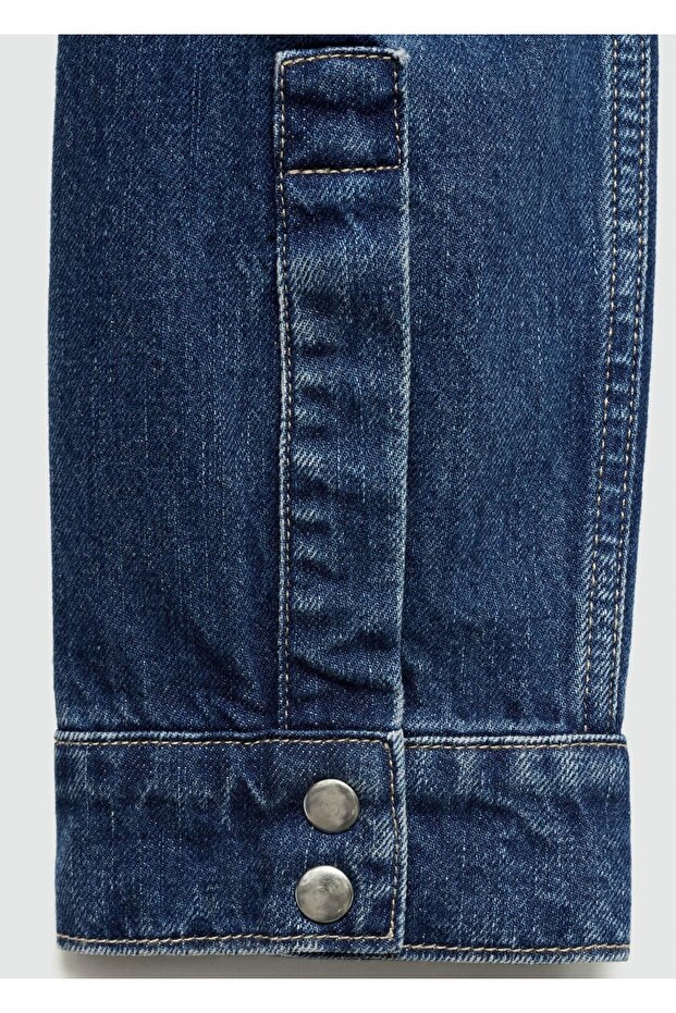 Oversize denim gömlek ceket - 8